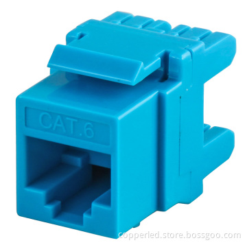 UTP 180 Degree Cat. 6 Keystone Jack (Blue)